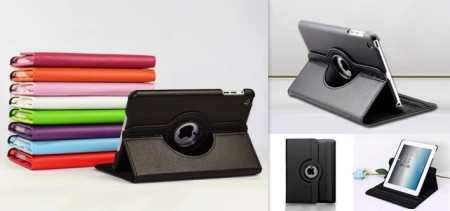 Leather iPad Mini Case with 360 Rotating Stand