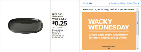 IKEA - Calgary Wacky Wednesday Deal of the Day (Feb 13) A