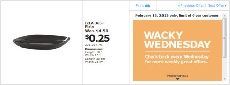IKEA - Calgary Wacky Wednesday Deal of the Day (Feb 13) B