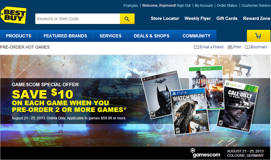Best Buy Save $10 Off Each Game when you Pre-Order 2 or More Games (Aug 21-25)