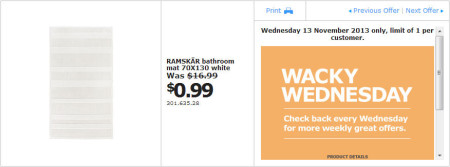 IKEA - Calgary Wacky Wednesday Deal of the Day (Nov 13) A