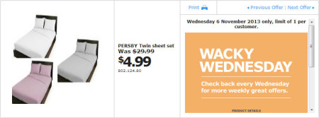 IKEA - Calgary Wacky Wednesday Deal of the Day (Nov 6) A