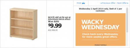 IKEA - Calgary Wacky Wednesday Deal of the Day (Apr 2) B