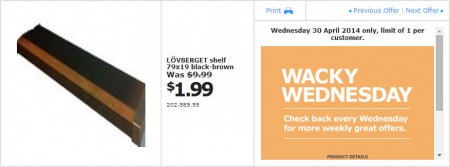 IKEA - Calgary Wacky Wednesday Deal of the Day (Apr 30) A