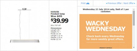 IKEA - Calgary Wacky Wednesday Deal of the Day (July 23)