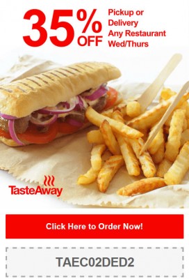 TasteAway Promo Code - 35 Off Pickup or Delivery at Any Restaurant (Oct 15-16)