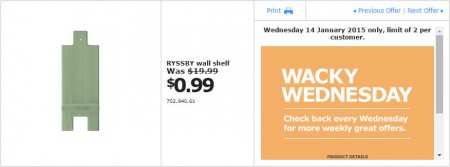 IKEA - Calgary Wacky Wednesday Deal of the Day (Jan 14)