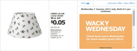 IKEA - Calgary Wacky Wednesday Deal of the Day (Jan 7) B