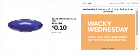 IKEA - Calgary Wacky Wednesday Deal of the Day (Jan 7) C