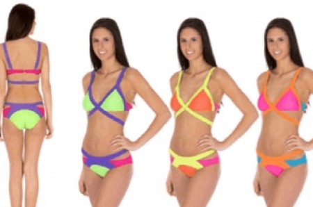 Criss-Cross Colorblock Bikini