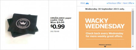IKEA - Calgary Wacky Wednesday Deal of the Day (Sept 30) B