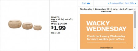 IKEA - Calgary Wacky Wednesday Deal of the Day (Dec 2) B