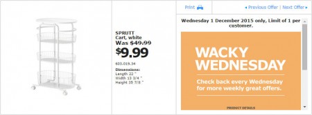 IKEA - Calgary Wacky Wednesday Deal of the Day (Dec 2) C