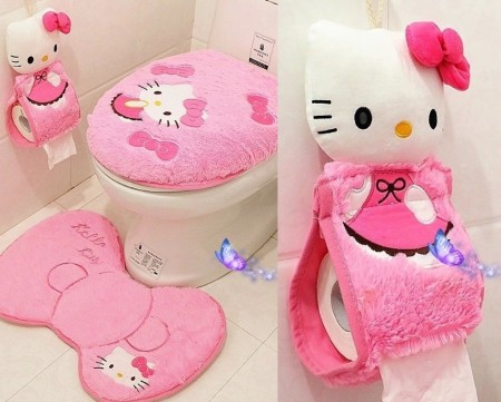 Hello Kitty 3 Pc Universal Toilet Set