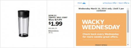 IKEA - Calgary Wacky Wednesday Deal of the Day (Mar 16) B